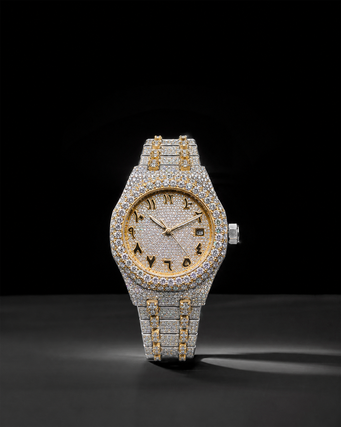 Iced Out 41mm Arabic Dial VVS Moissanite Watch
