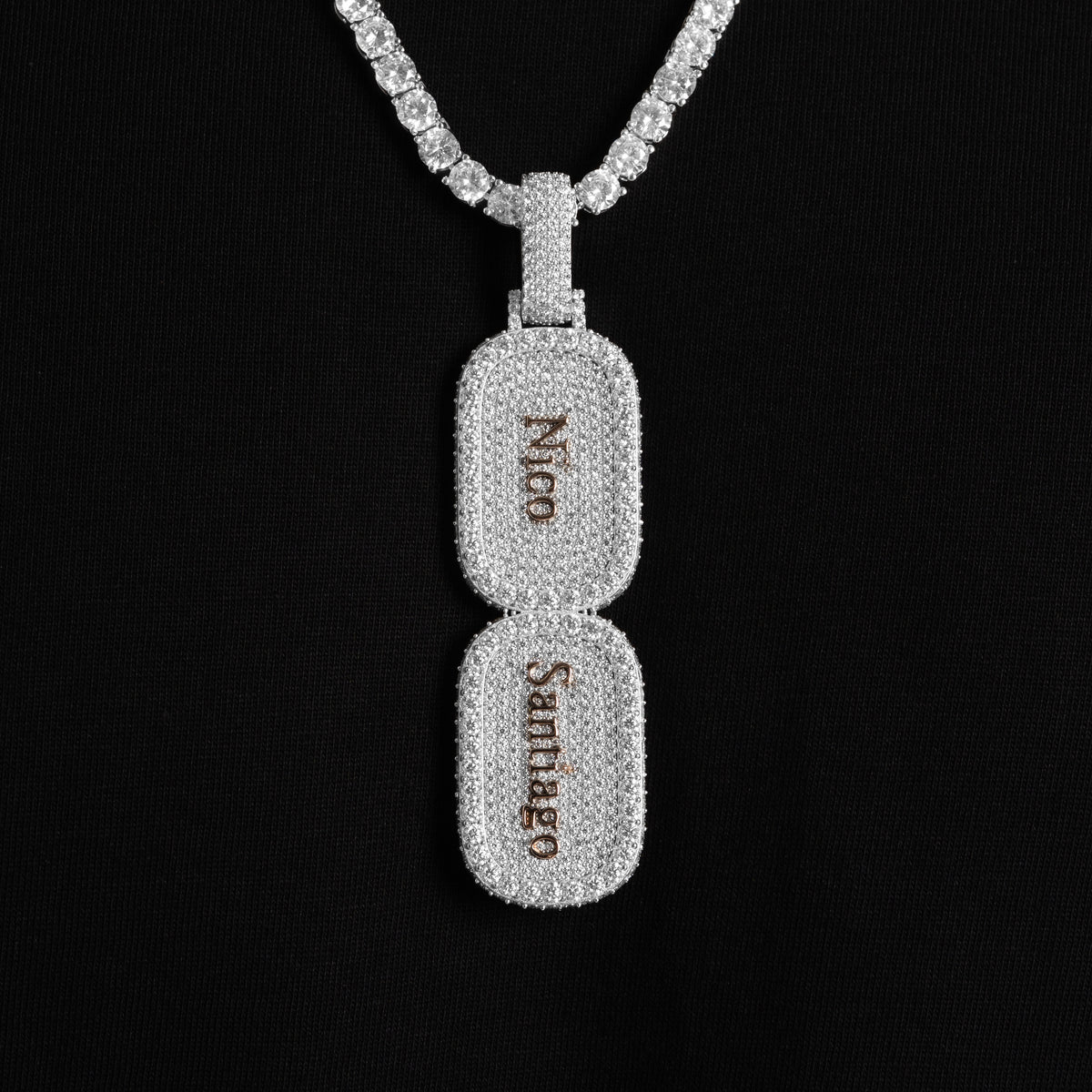 Custom Name Dog Tag Pendant for Men