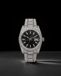 Aqua Dial VVS1 Moissanite Iced Out Bust Down Watch