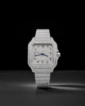 VVS Moissanite Square Dial Watch 40mm Arabic Bust Down