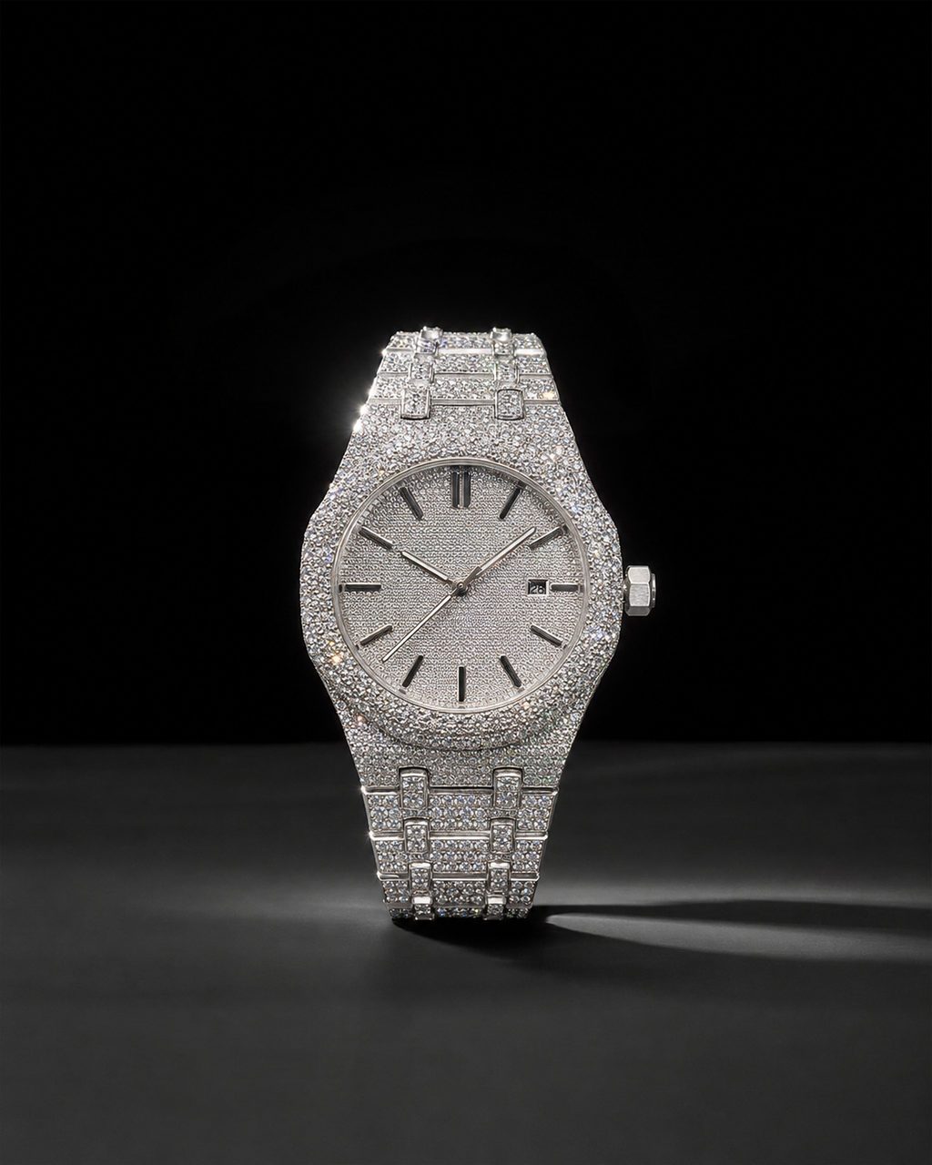 Men’s VVS Moissanite Iced Out Bust Down Watch