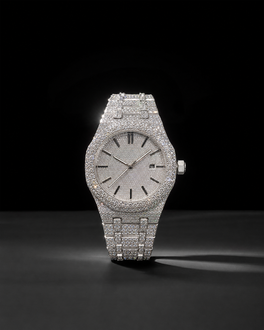 Men’s VVS Moissanite Iced Out Bust Down Watch