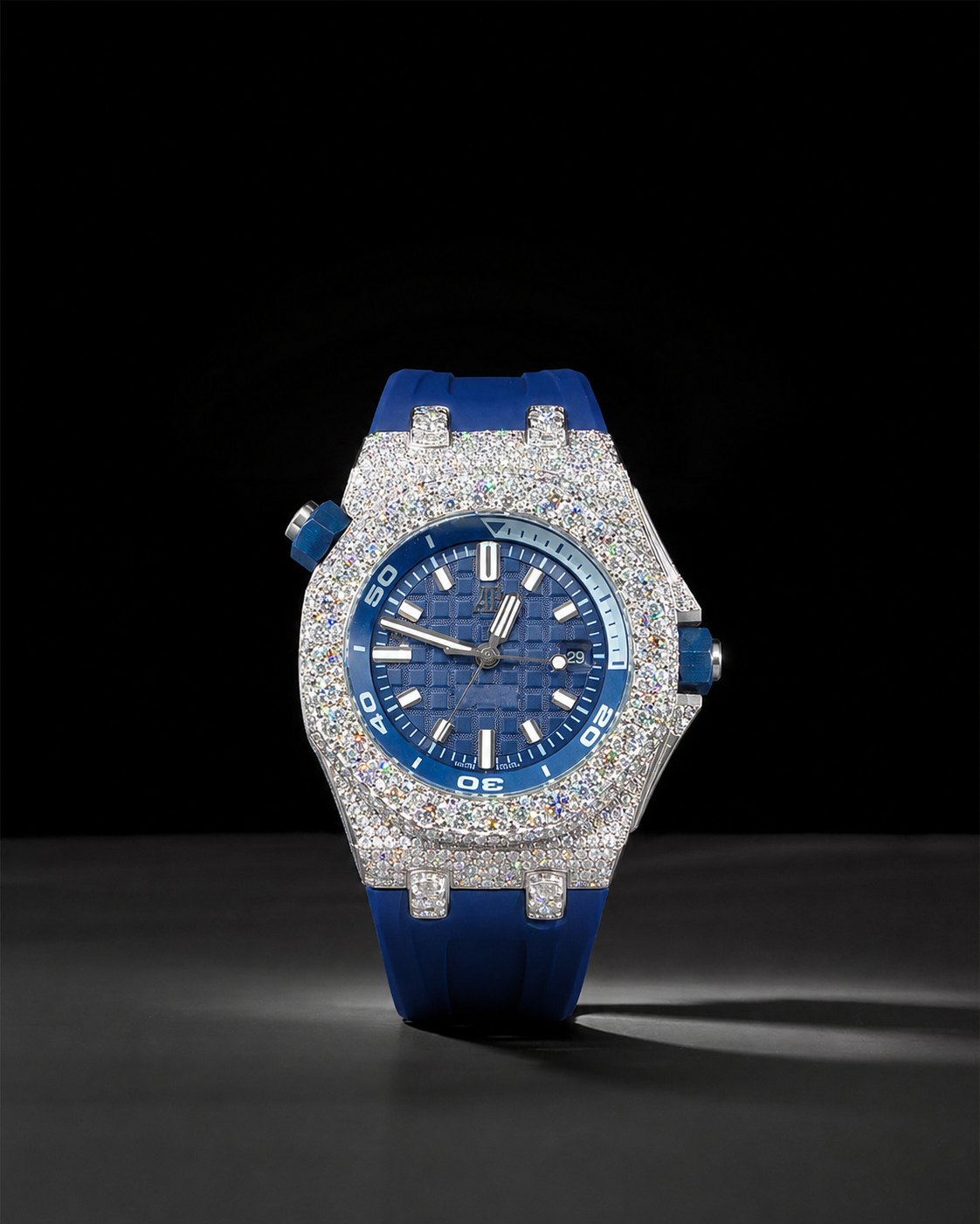 Men’s Custom Iced-Out Moissanite Watch