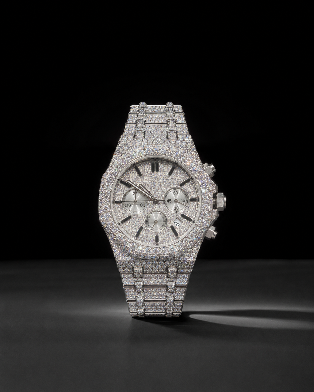 VVS Moissanite Iced Out Chronograph Watch for Men Bust Down