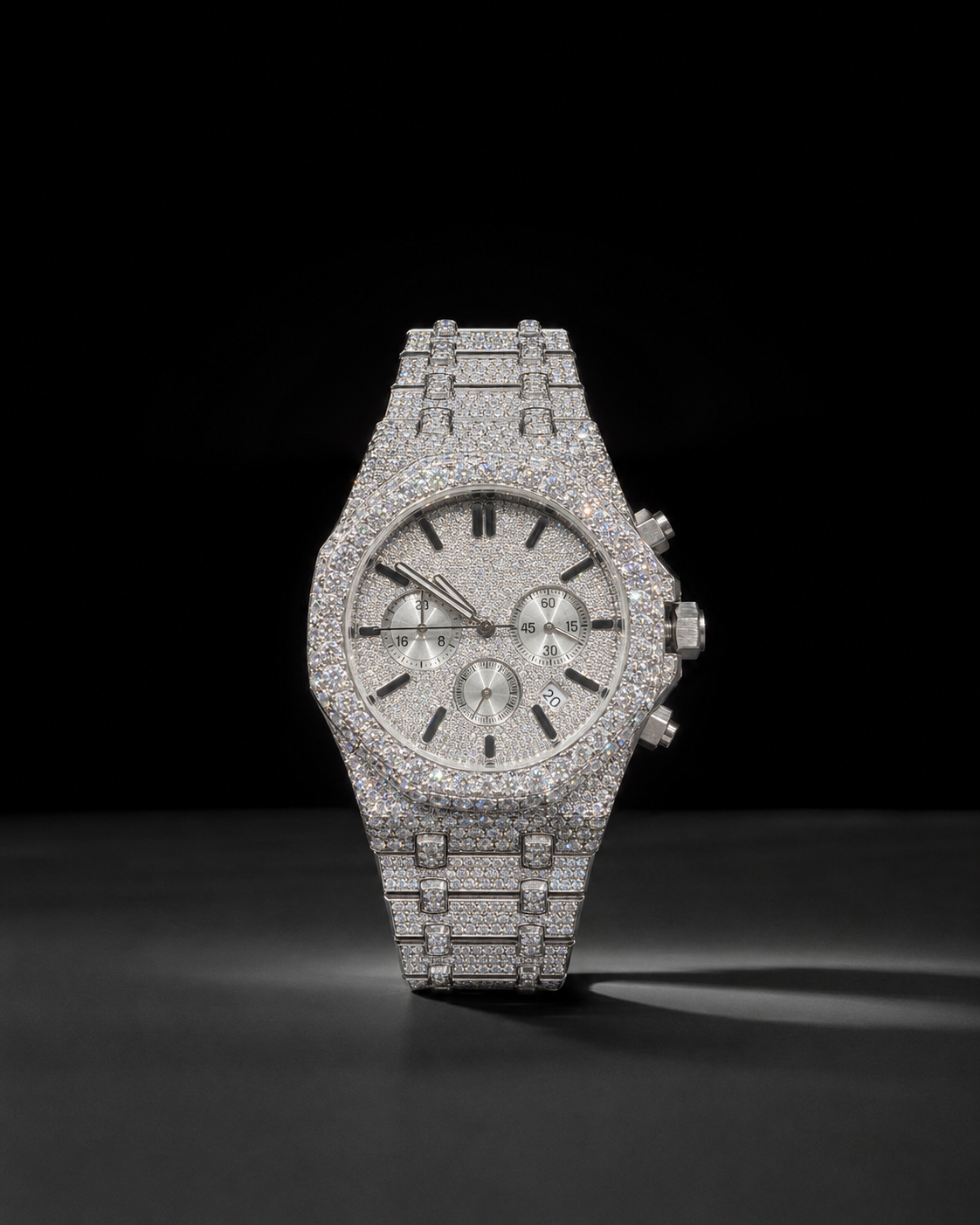 VVS Moissanite Iced Out Chronograph Watch for Men Bust Down