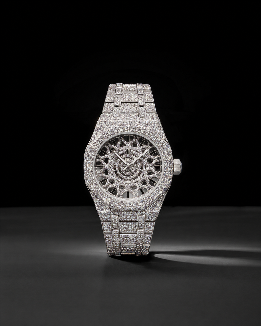 Men’s VVS Moissanite Iced Out Watch with 41 mm Bust Down Bracelet