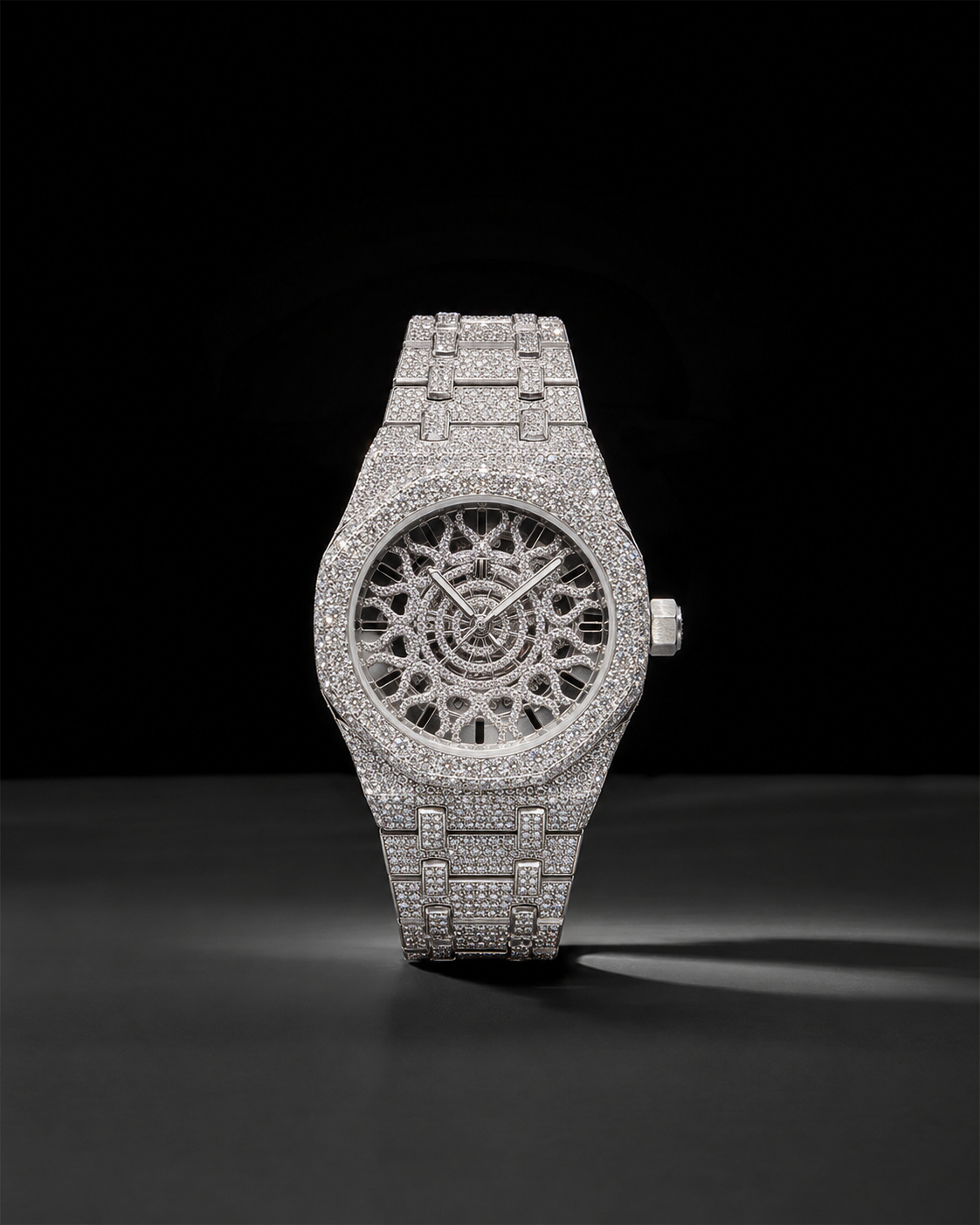 Men’s VVS Moissanite Iced Out Watch with 41 mm Bust Down Bracelet