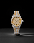 VVS Moissanite Bust Down Watch 41mm Iced Out Two Tone