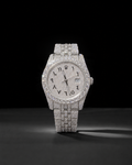 VVS Moissanite Iced Out Watch Arabic Dial Bracelet Bust Down