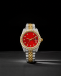 VVS Moissanite Bust Down Men’s Watch 41mm Two Tone Diamond Style