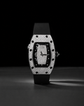 VVS Moissanite Iced Out Men’s Watch 31mm Bust Down Rubber Strap