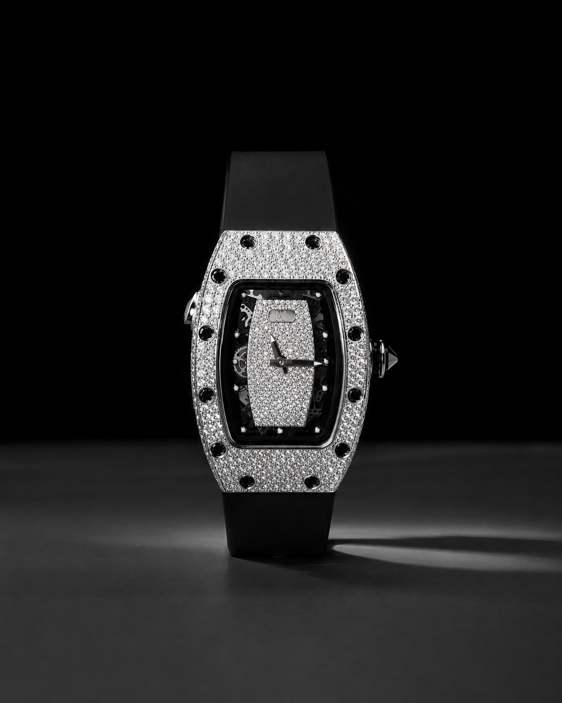 VVS Moissanite Iced Out Men’s Watch 31mm Bust Down Rubber Strap