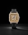 VVS Moissanite Bust Down Watch with Rubber Strap for Men