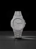 Moissanite Iced Out Watch 41mm Dial White Gold Finish Bust Down Luxury Watch