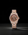 Rose Gold Finish Bust Down Watch for Men Iced Out Luxury Watch