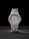 White Gold Finish Thorn Iced Out Watch for Men Hip Hop Bust Down Jewelry