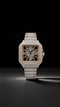 Luxury Two Tone Iced Out Watch for Men Moissanite Skeleton Roman Dial