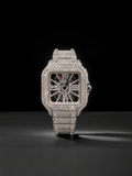 Men’s Skeleton Iced Out Watch VVS1 Moissanite Roman Dial Luxury Hip Hop Jewelry