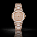 Rose Gold Full Iced Baguette Bezel Watch