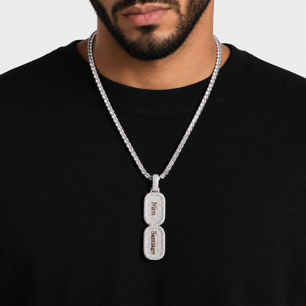 Custom Name Dog Tag Pendant for Men