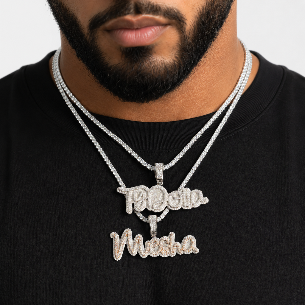 Men’s Baguette Custom Letter Pendant