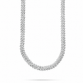 VVS Moissanite Iced Out Cuban Link Chain  White Gold Finish Hip Hop Necklace