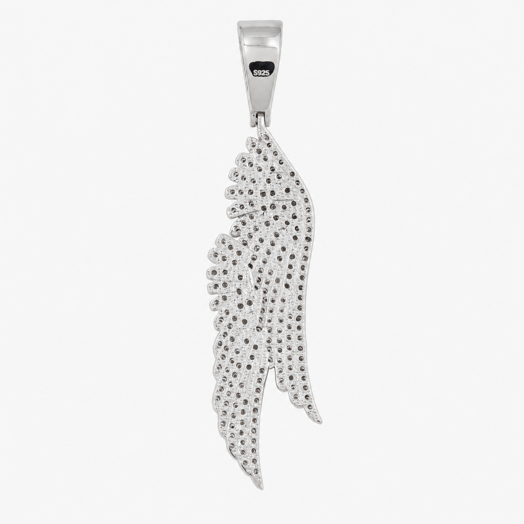 14K Gold Moissanite Feather Pendant | 925 Silver VVS Iced Out Jewelry