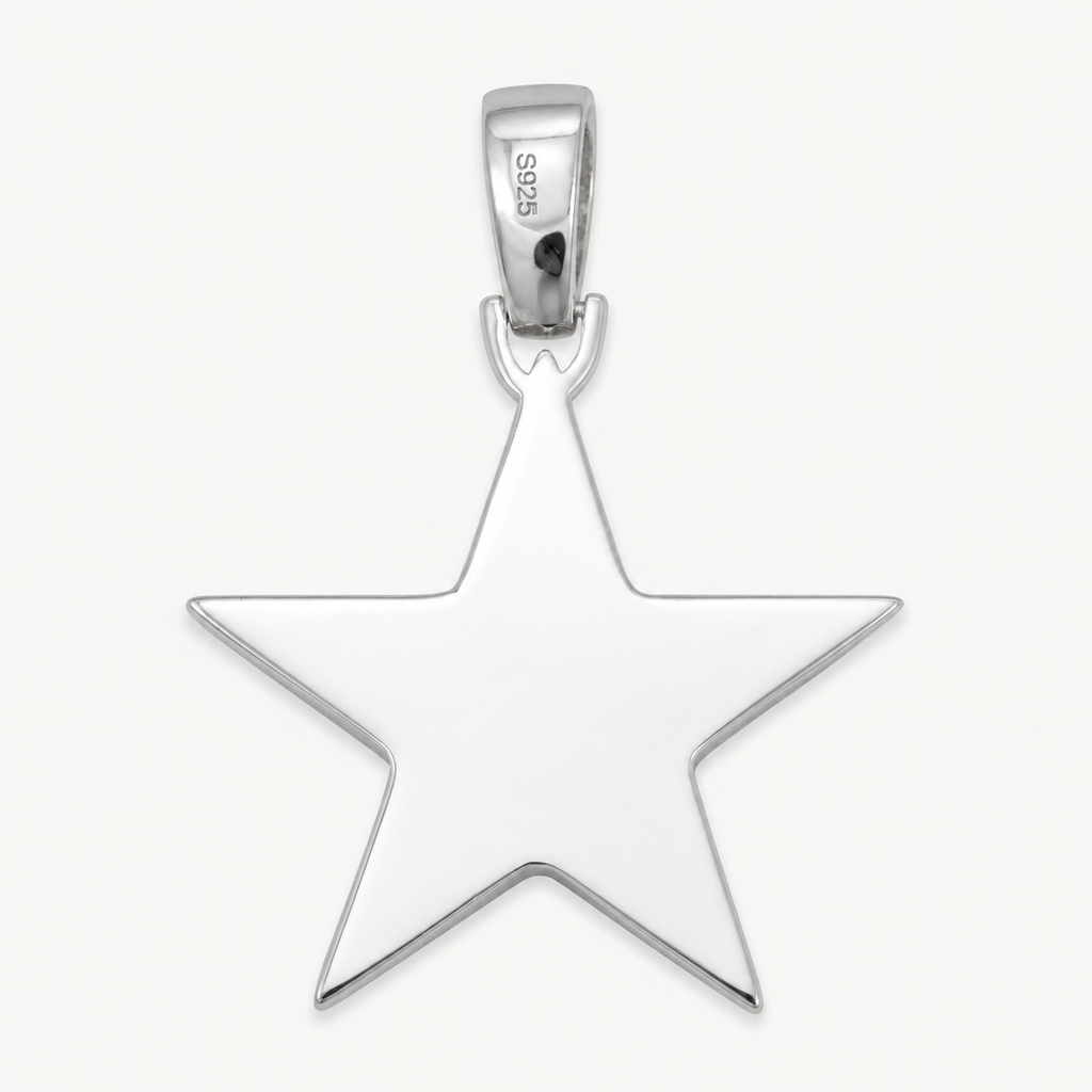 14K Gold Moissanite Star Pendant | 925 Silver VVS Iced Out Hip Hop Jewelry