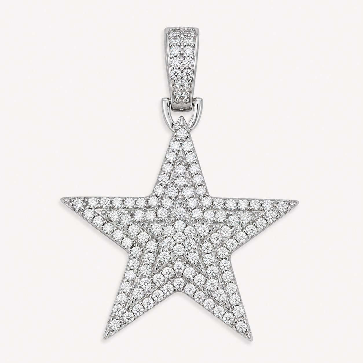 14K Gold Moissanite Star Pendant | 925 Silver VVS Iced Out Hip Hop Jewelry