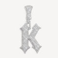 Custom K Letter Moissanite Pendant | 14K Gold Plated 925 Silver