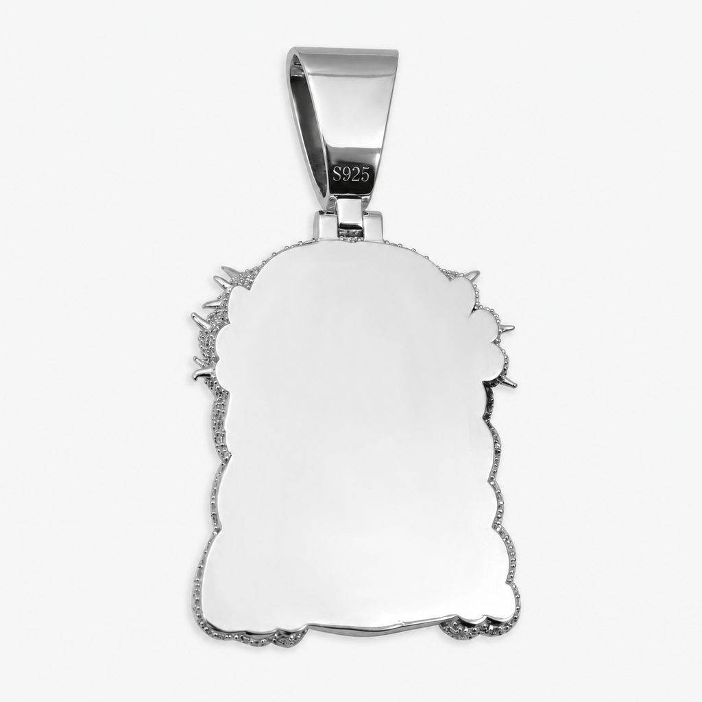 14K Gold Blood Jesus Piece Pendant | Red Enamel Moissanite 925 Silver Jewelry