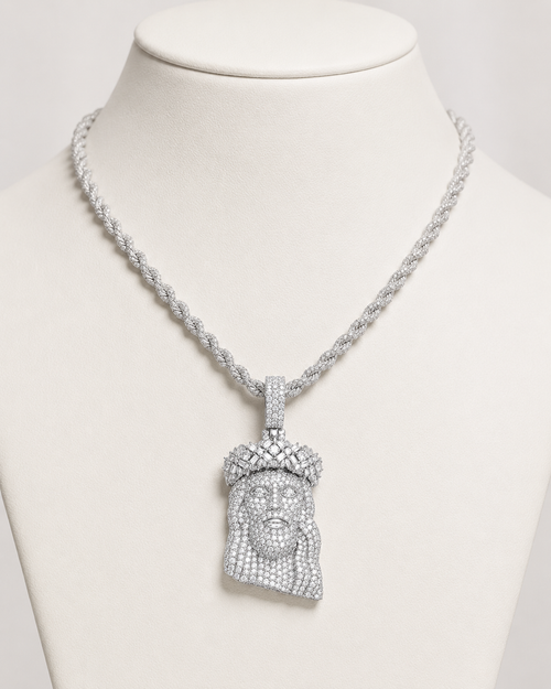 14K Gold Moissanite Jesus Piece Pendant | Iced Out Hip Hop Religious Necklace