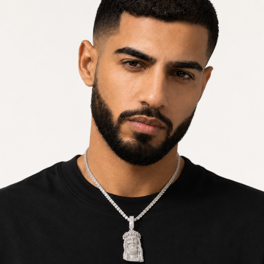 14K Gold Moissanite Jesus Piece Pendant | Iced Out Hip Hop Religious Necklace