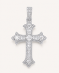 14K Gold Moissanite Cross Pendant | 925 Silver Iced Out VVS Religious Jewelry