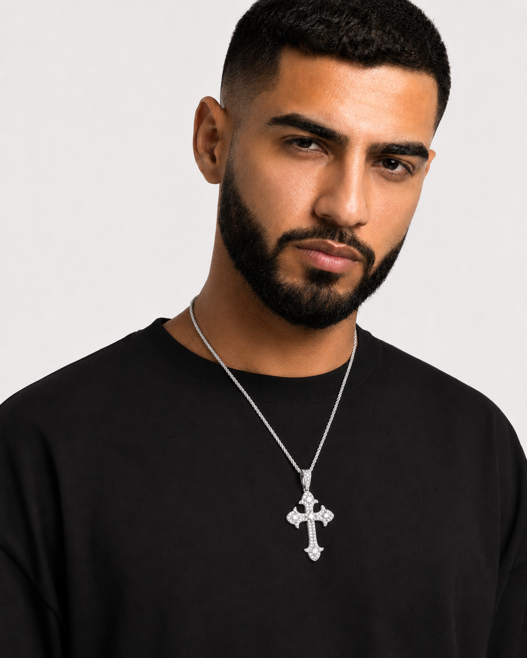 Moissanite Ornamental Cross Pendant | 925 Silver Iced Out VVS Jewelry