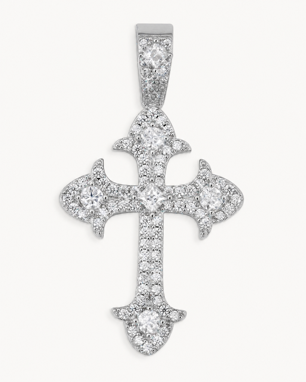 Moissanite Ornamental Cross Pendant | 925 Silver Iced Out VVS Jewelry