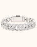 Iced Out Cuban Link Bracelet 925 Sterling Silver White Gold Plated Bracelet