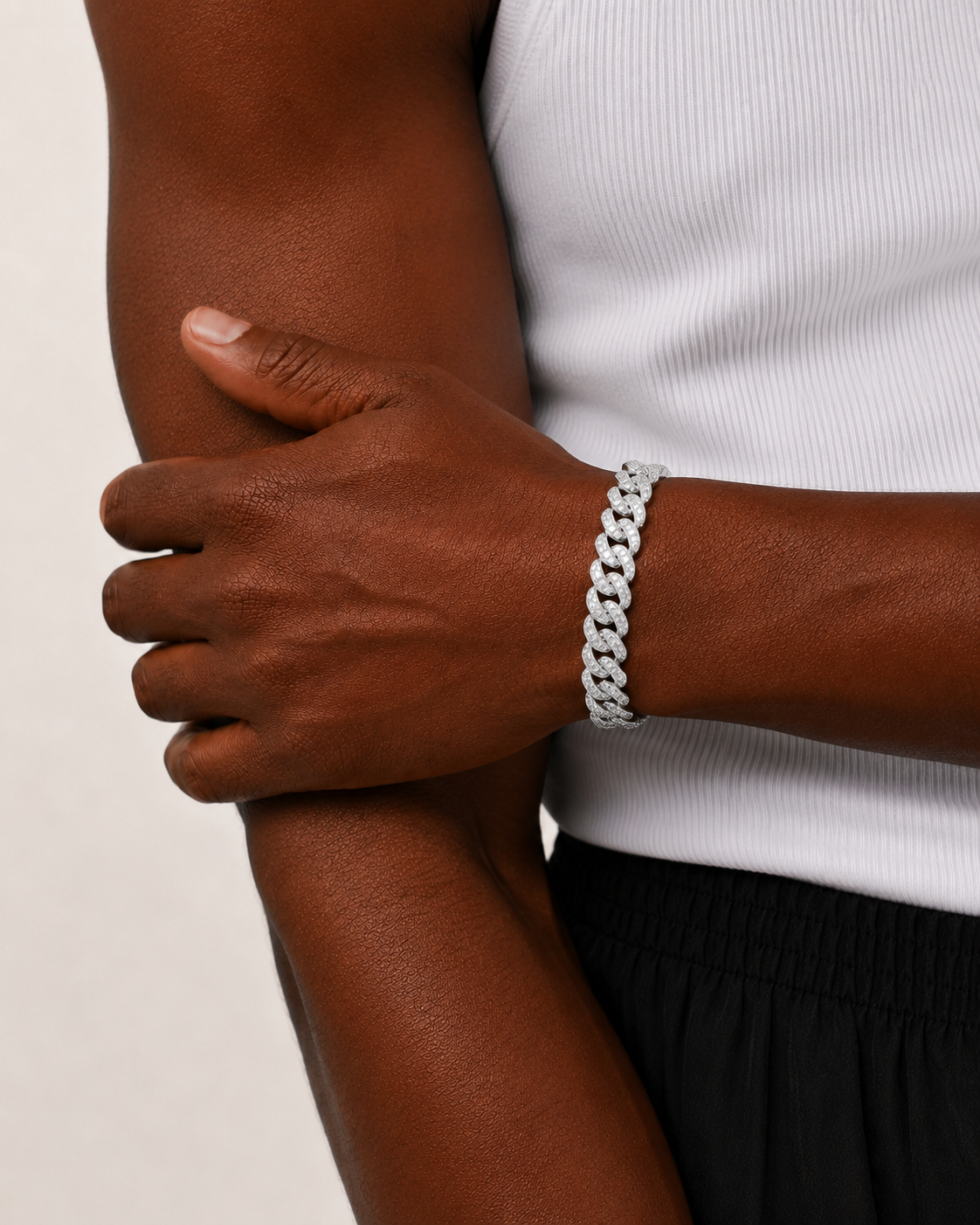 Iced Out Cuban Link Bracelet 925 Sterling Silver