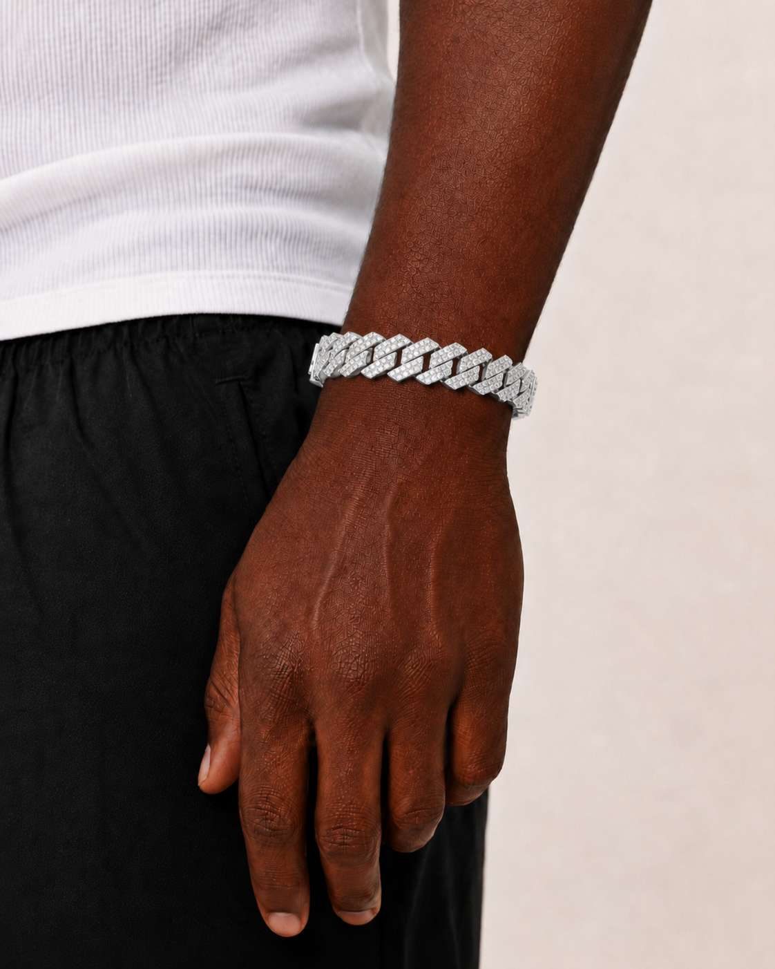 Iced Out Cuban Link Bracelet 925 Sterling Silver