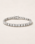 Mixed Cut Tennis Bracelet S925 Sterling Silver White Gold Finish