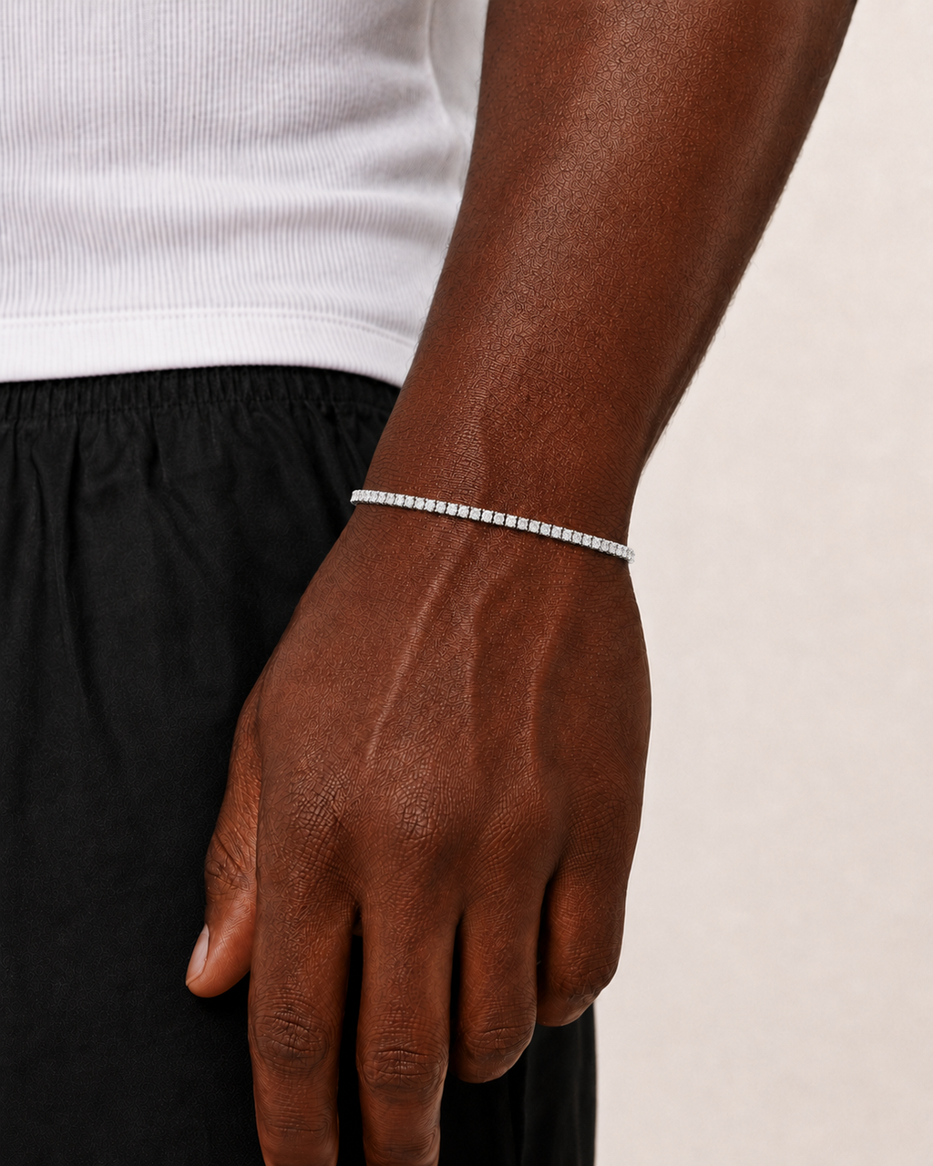 Classic Tennis Bracelet 925 Sterling Silver White Gold Finish