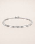Classic Tennis Bracelet 925 Sterling Silver White Gold Finish