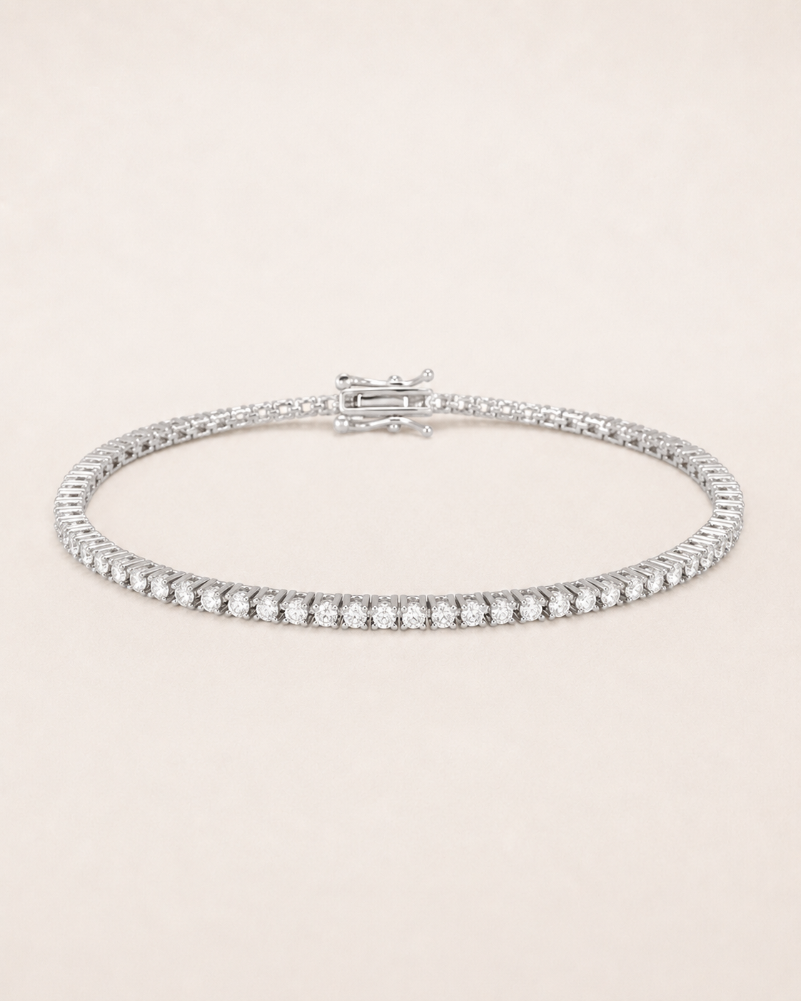 Classic Tennis Bracelet 925 Sterling Silver White Gold Finish