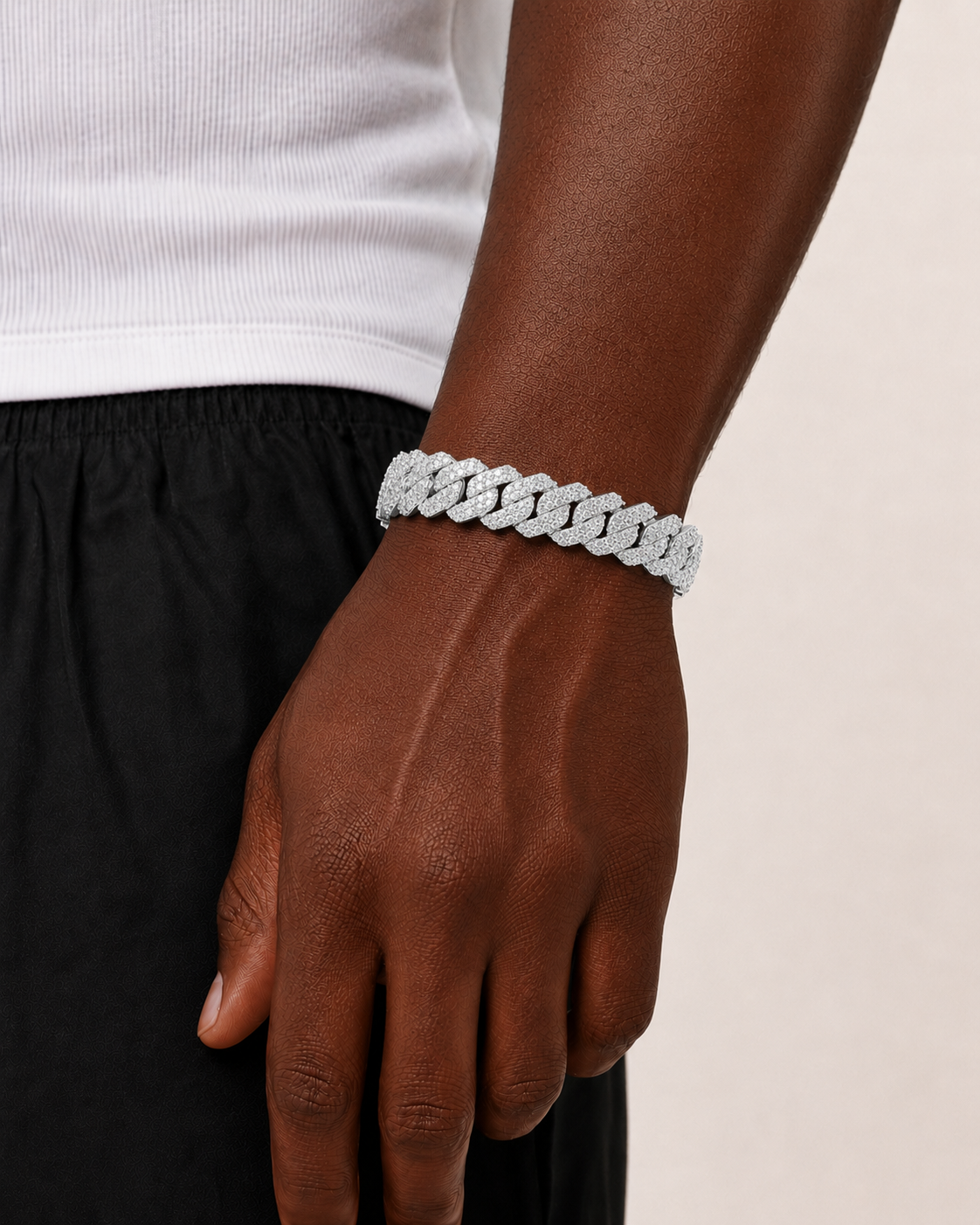 Iced Out Cuban Link Bracelet 925 Sterling Silver