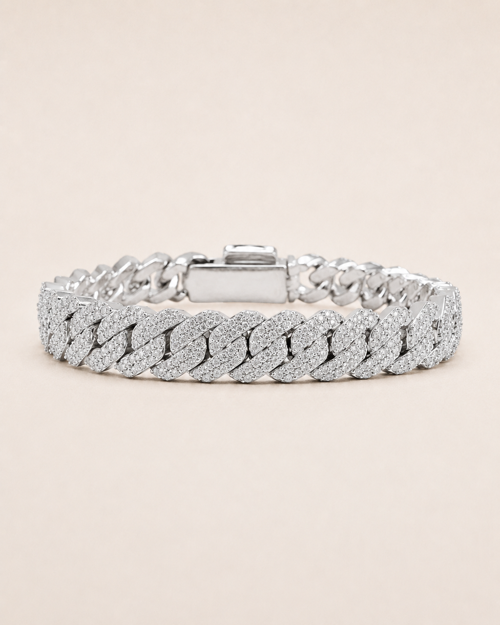 Iced Out Cuban Link Bracelet 925 Sterling Silver