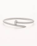 Iced Out Nail Bangle Bracelet White Gold Finish Luxury Bracelet
