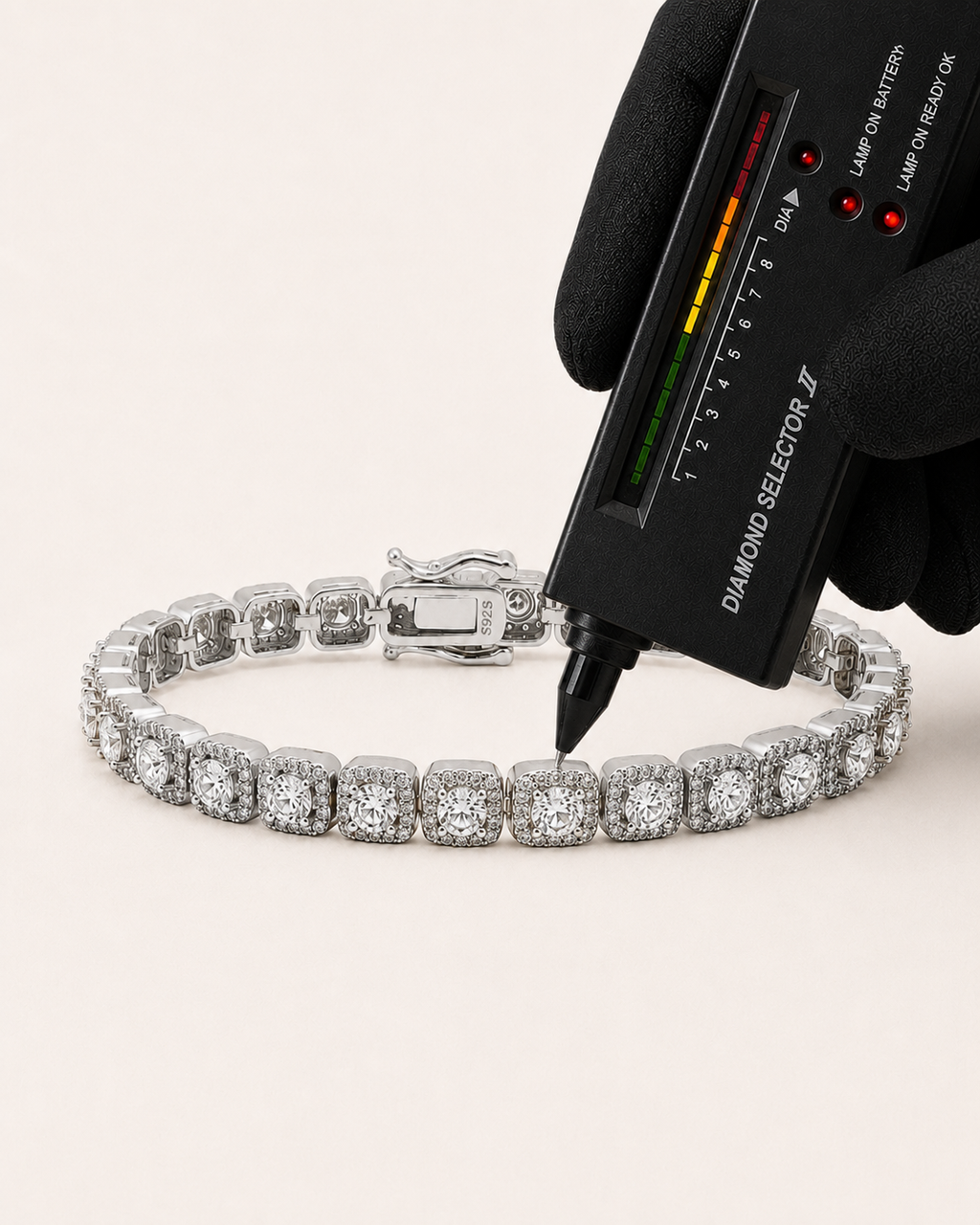 Round Halo Tennis Bracelet 925 Sterling Silver White Gold Finish