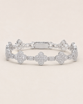 Iced Out Clover Link Bracelet White Gold Finish Luxury Bracelet