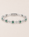 Emerald Green Diamond Tester Bracelet White Gold Finish Luxury Bracelet