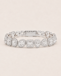 Mixed Shape Halo Tennis Bracelet White Gold Finish Luxury Bracelet
